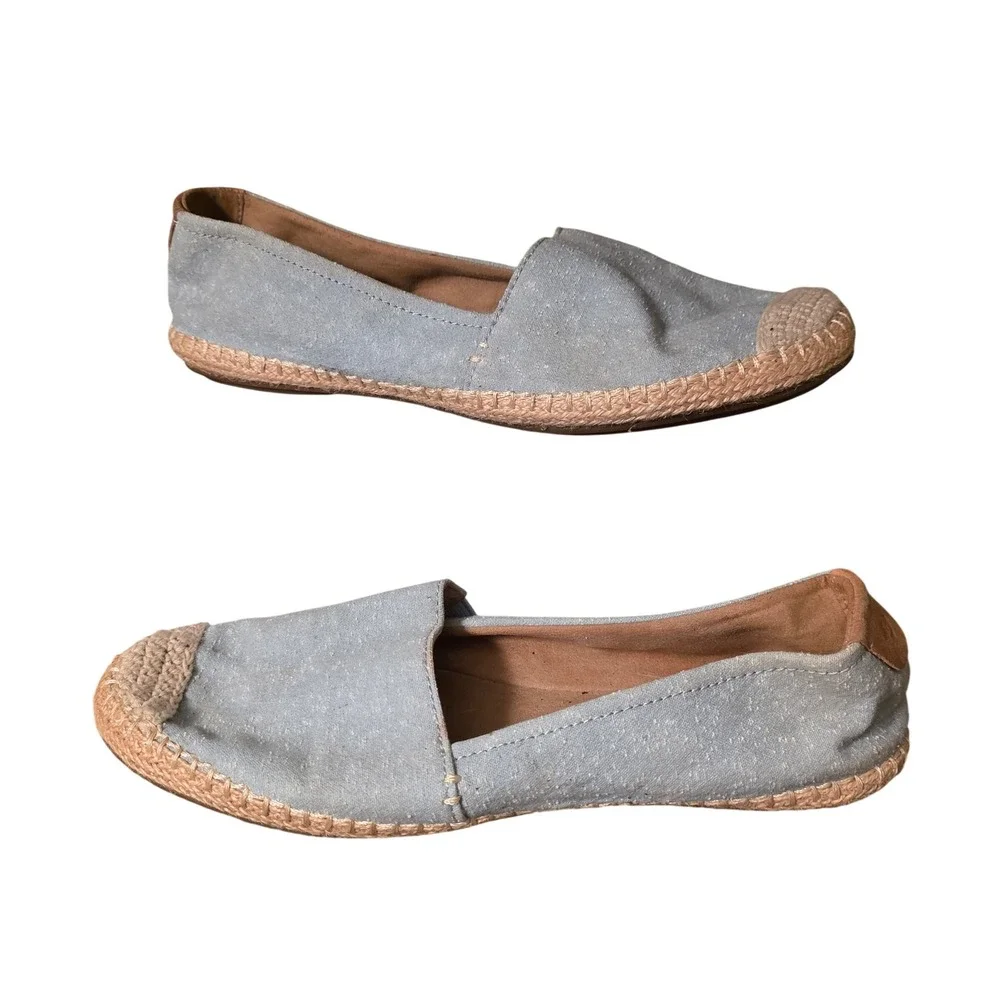 Sperry Women Blue Canvas Espadrille Slip On Flats STS83548 Size 9